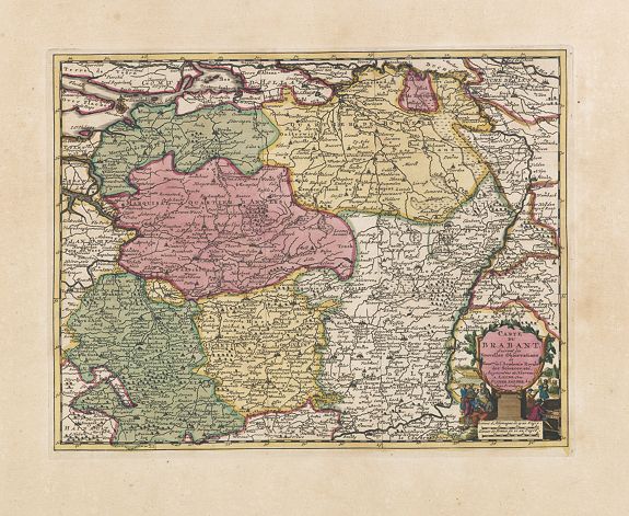VAN DER AA, P., Carte du Brabant, suivant les Nouvelles Observations de Messrs de L'Academie Royale des Sciences etc. . ., antique map, old maps