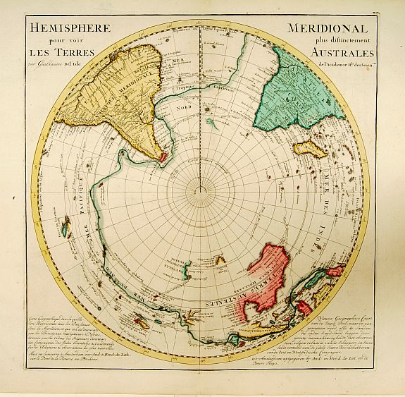 DE LETH, A. & H., Hemisphere Meridional pour voir plus distinctement.., antique map, old maps