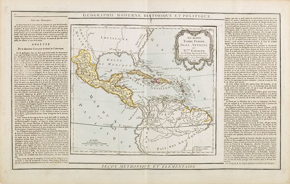 DESNOS/ BRION, Guayane, Terre Ferme Isles Antilles. . ., antique map, old maps