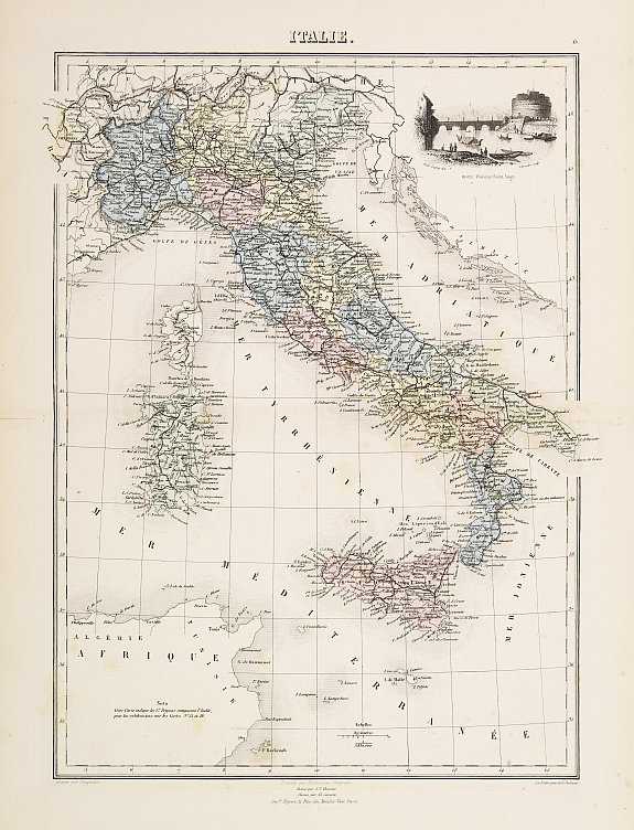 MIGEON, J., Italie., antique map, old maps