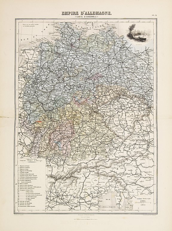 MIGEON,J., Empire d'Allemange., antique map, old maps