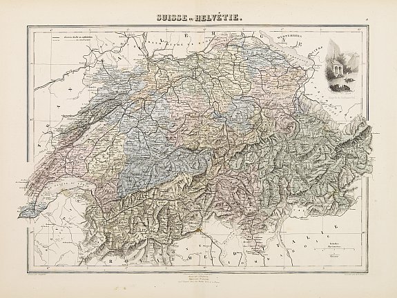 MIGEON, J., Suisse ou Helvétie., antique map, old maps