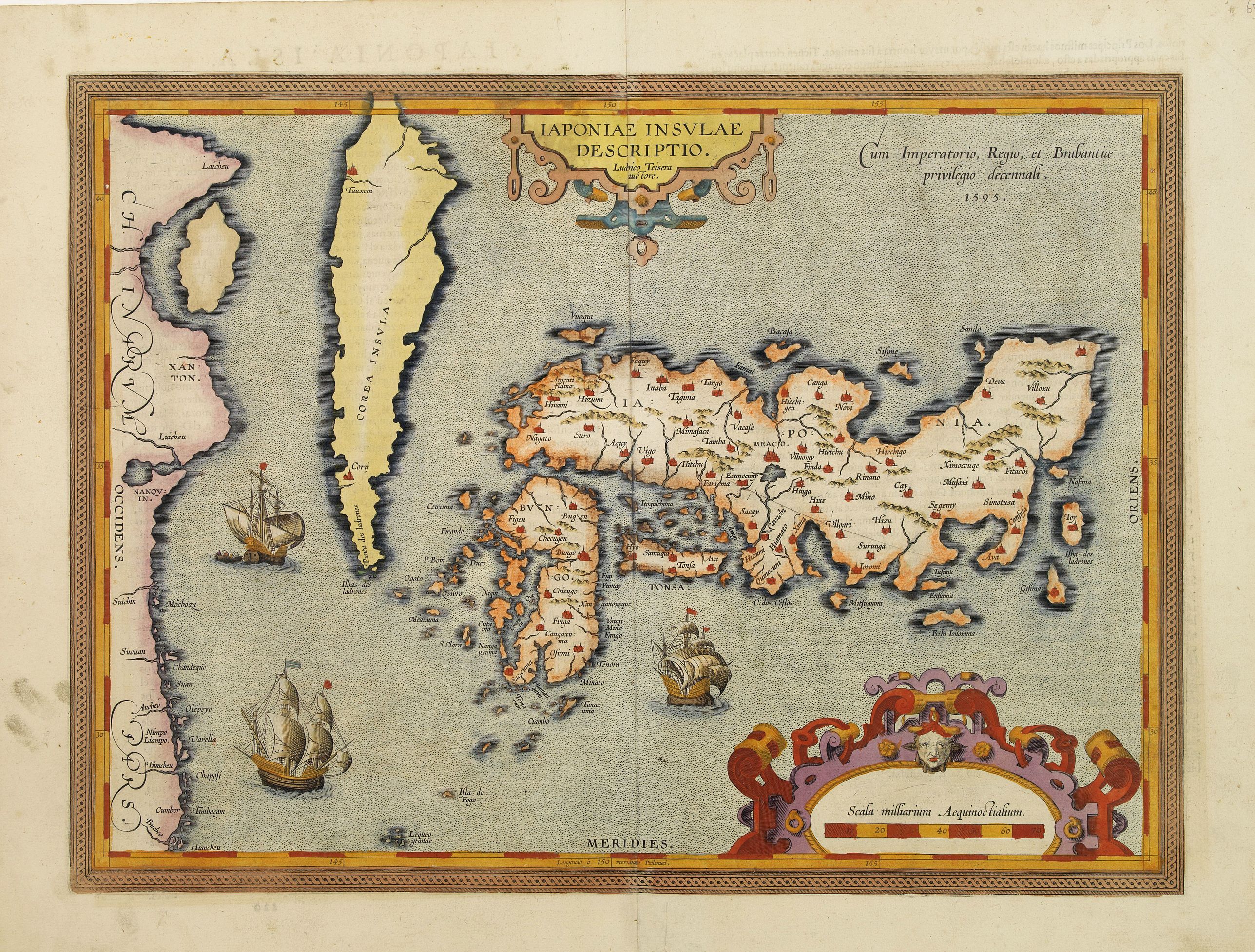 ORTELIUS,A., Japoniae insulae descriptio., antique map, old maps