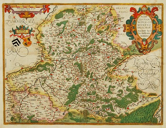 ORTELIUS,A., Nobilis Hanoniae Comitatus descrip., antique map, old maps