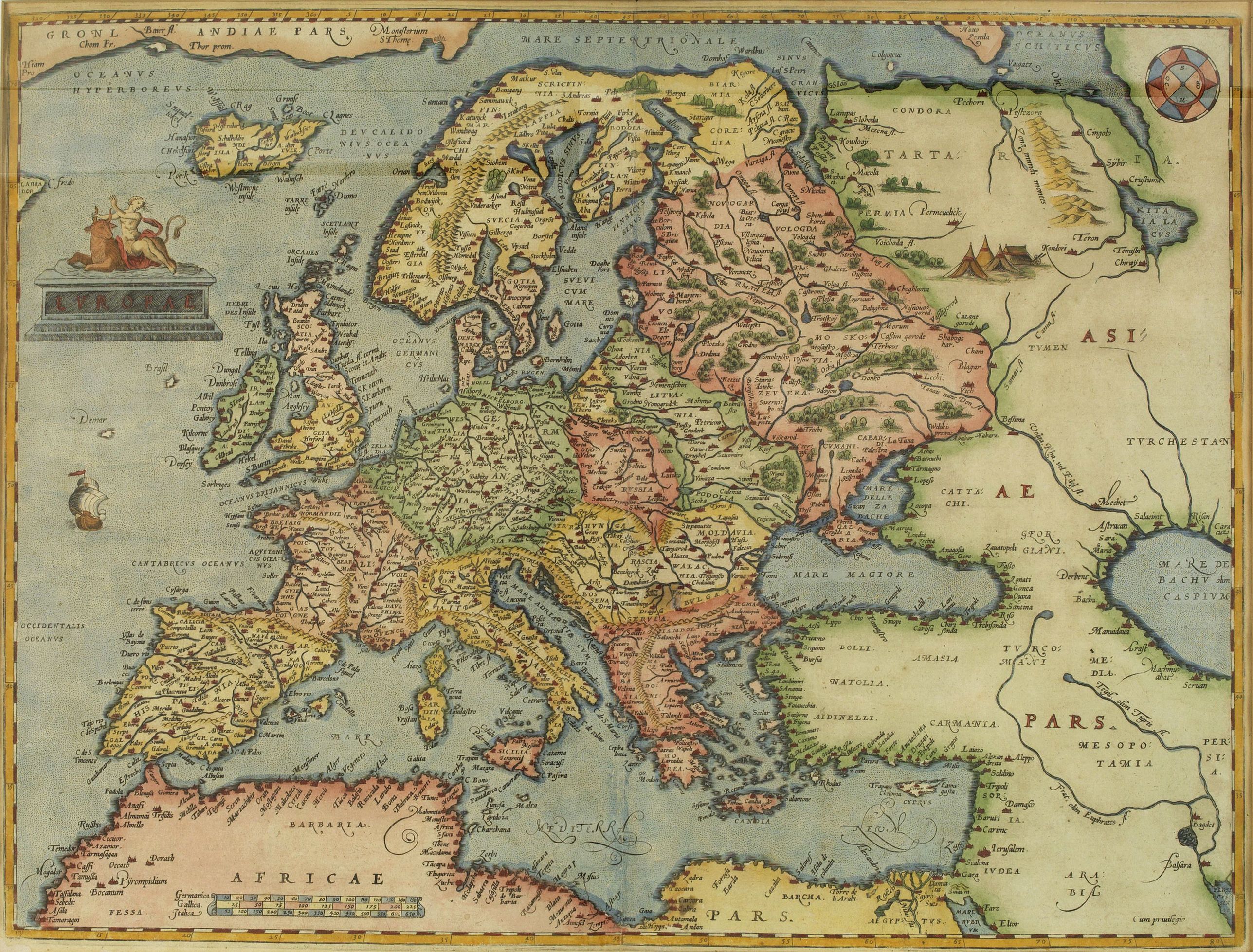 ORTELIUS, A., Europae., antique map, old maps