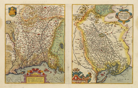 ORTELIUS, A., Patavini territorii../ Tarvisini agri typus.. (2 maps), antique map, old maps