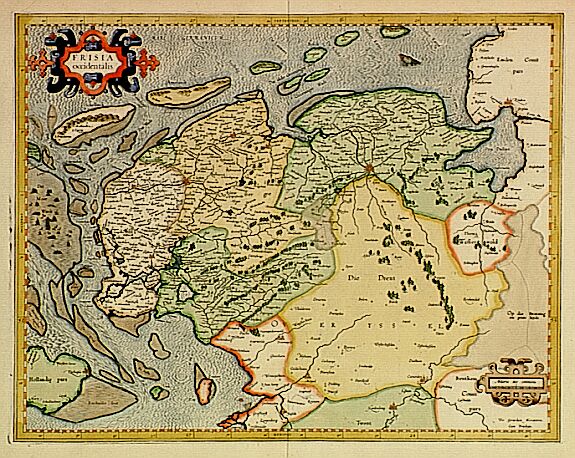 MERCATOR,G./ HONDIUS,J., Frisia occidentalis., antique map, old maps