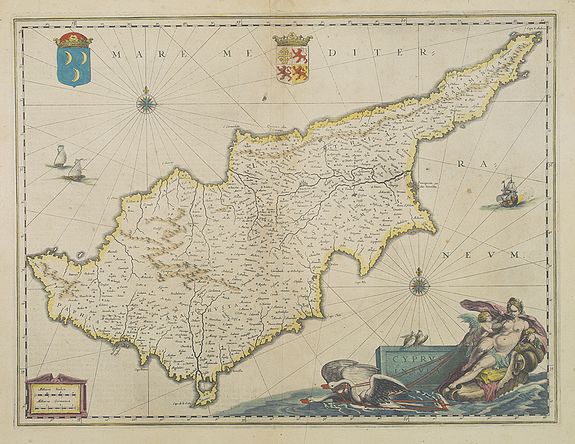 JANSSONIUS, J., Cyprus Insulae., antique map, old maps