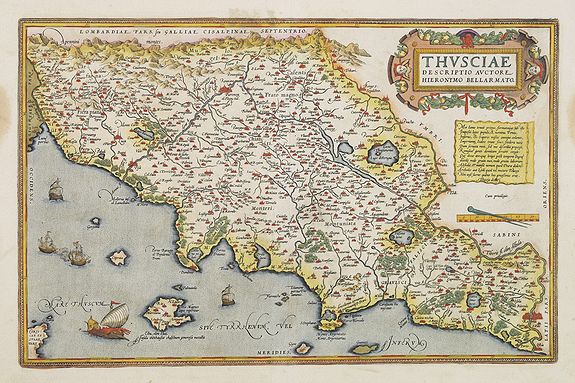 ORTELIUS, A., Thusciae.., antique map, old maps