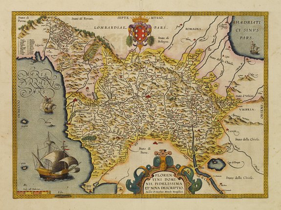ORTELIUS,A., Florentini Dominii Fidelissima et nova descriptio., antique map, old maps