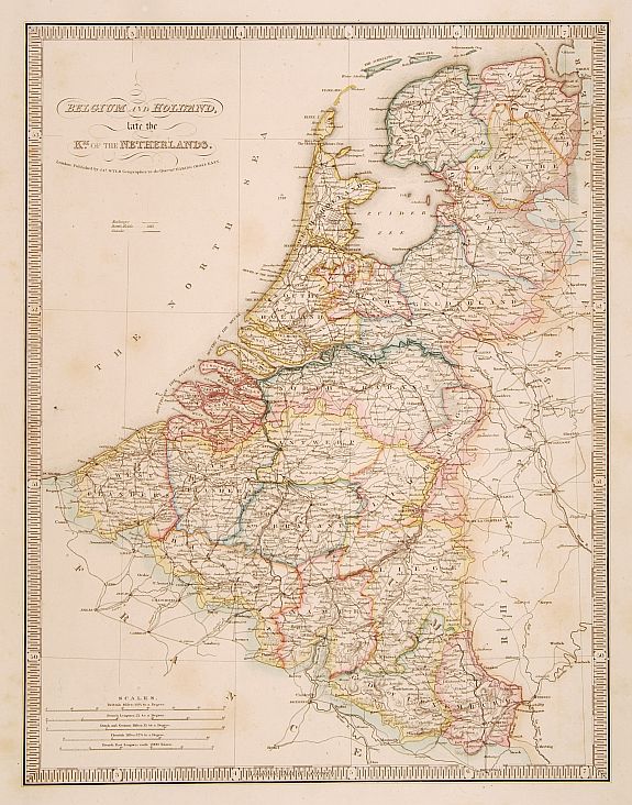 WYLD,J., Belgium and Holland, late the Km. of the Netherlands., antique map, old maps