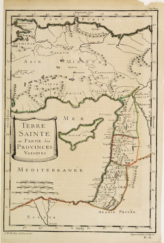 NOLIN,J.B., Terre Sainte et Partie des Provinces Voisines., antique map, old maps