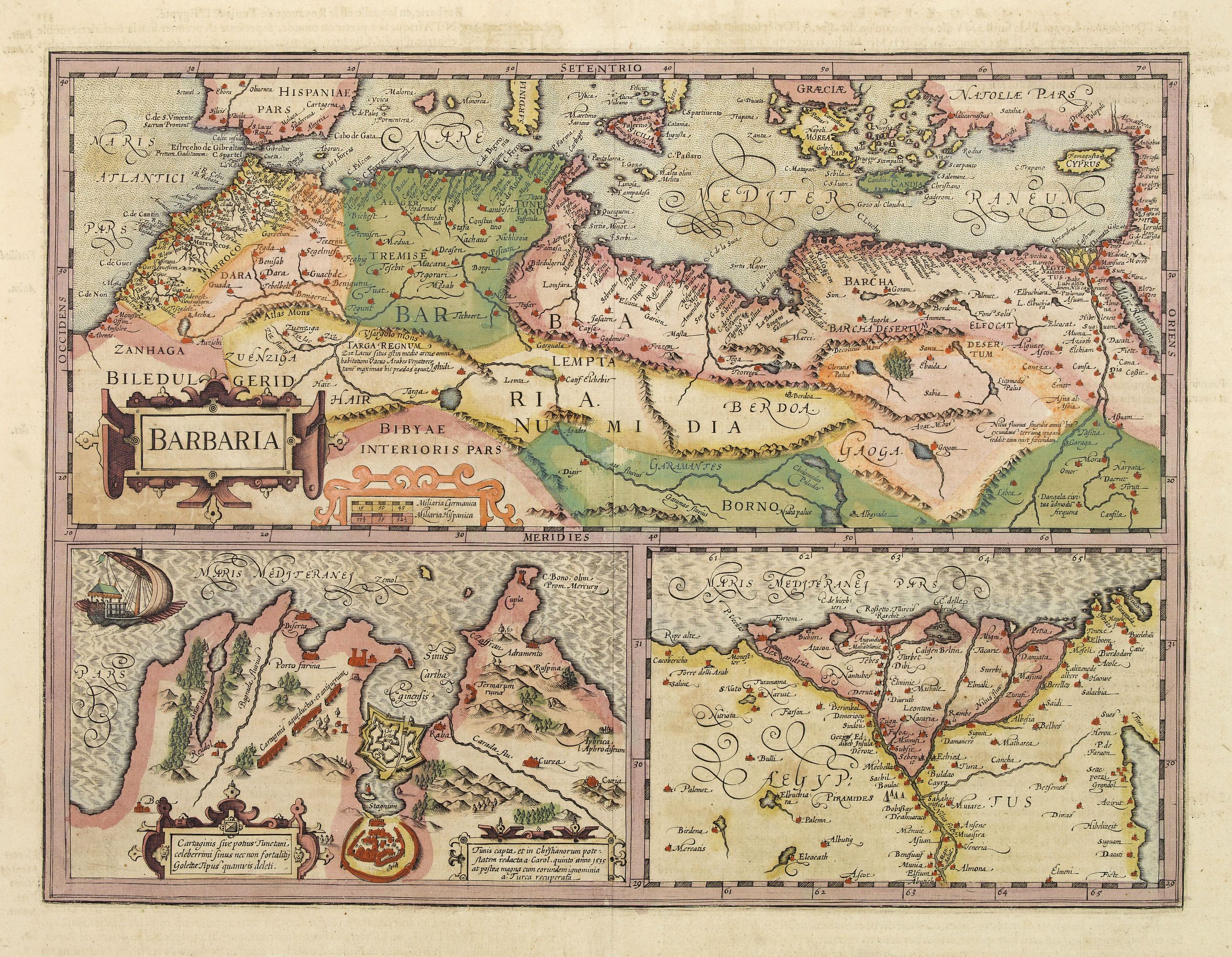 MERCATOR,G./ HONDIUS,J., Barbaria/ Egypt/ Tunesia., antique map, old maps