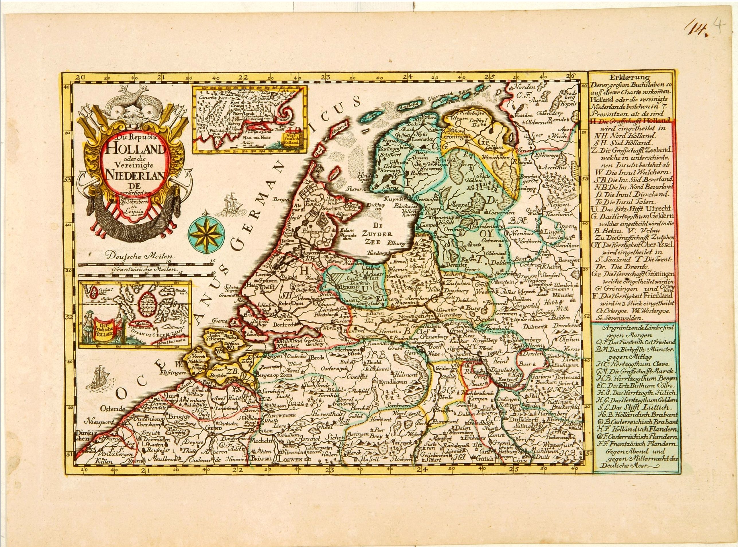 SCHREIBER, J.G., Die Republic Holland oder die Verenigte Niederlande.., antique map, old maps
