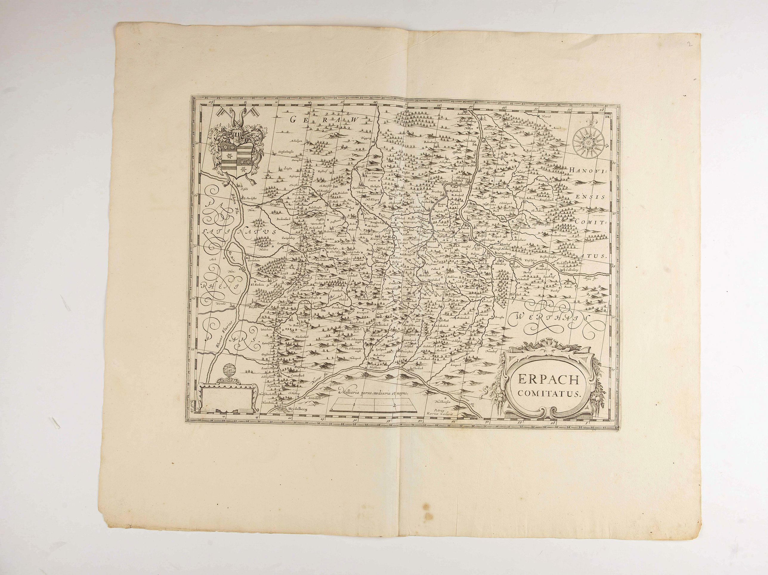 JANSSONIUS-VAN WAESBERG,J, Erpach., antique map, old maps
