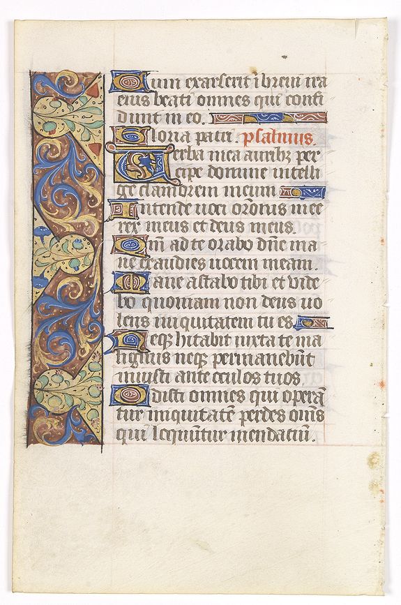 Book of Hours., Leaf on vellum from a manuscript Book of Hours., antique map, old maps