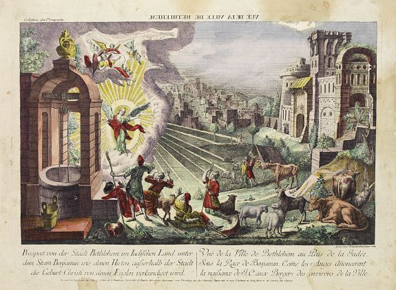 ACADEMIE, Vue de la Ville Bethlehem. . ., antique map, old maps