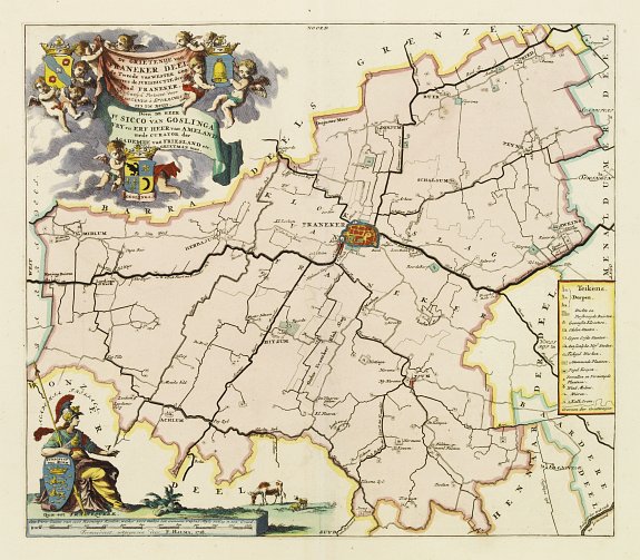 SCHOTANUS, B., De Grietenij van Franeker deel de tweede van Westergoo.., antique map, old maps