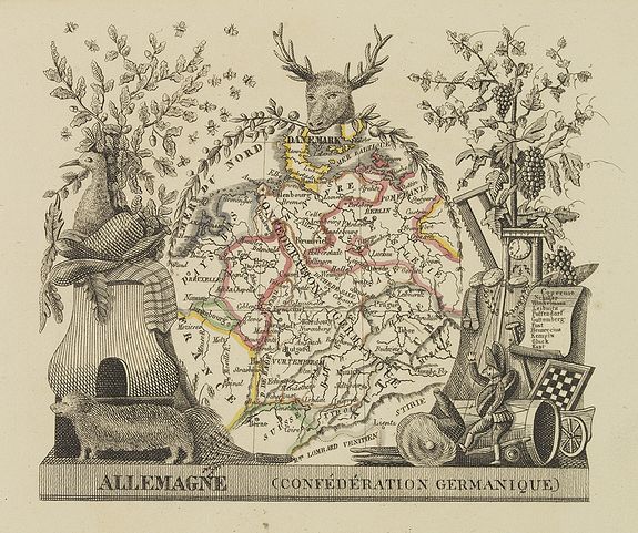WAHLEN et Com., Allemagne (confédération Germanique), antique map, old maps