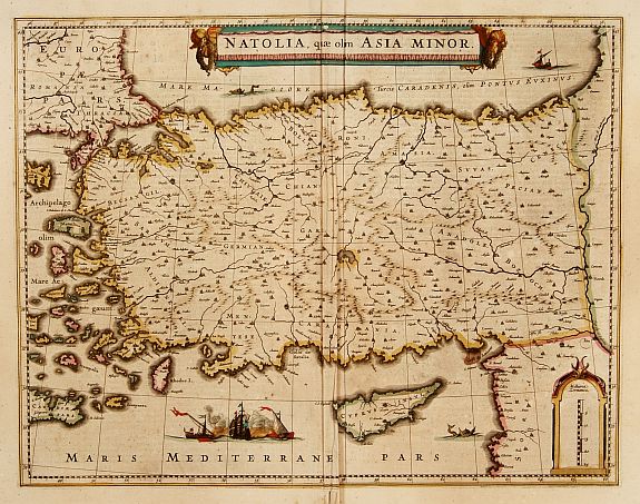 HONDIUS, H., Natolia, quae olim Asia Minor., antique map, old maps