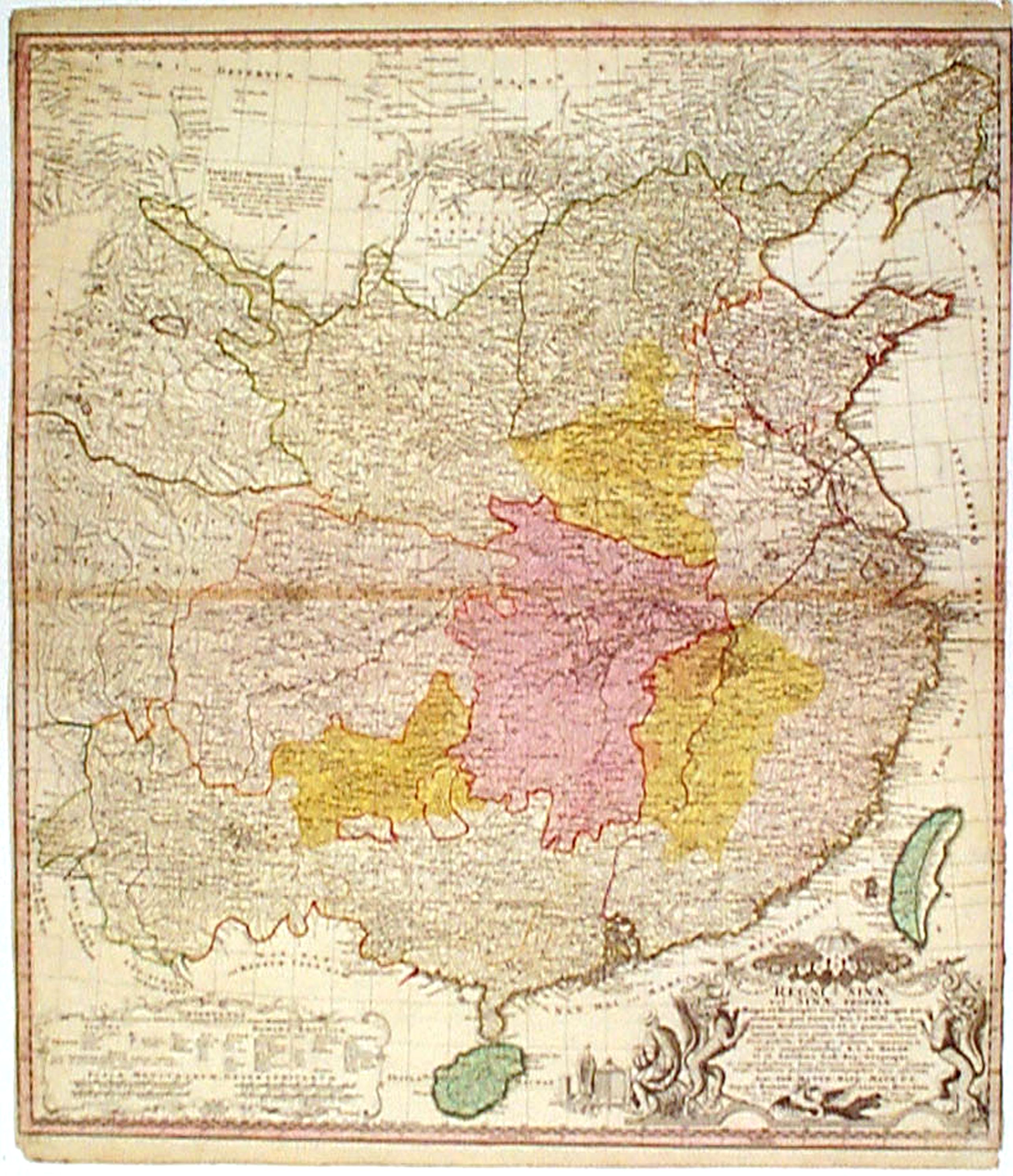 HOMANN HEIRS., Regni Sinae vel Sinae propriae.., antique map, old maps