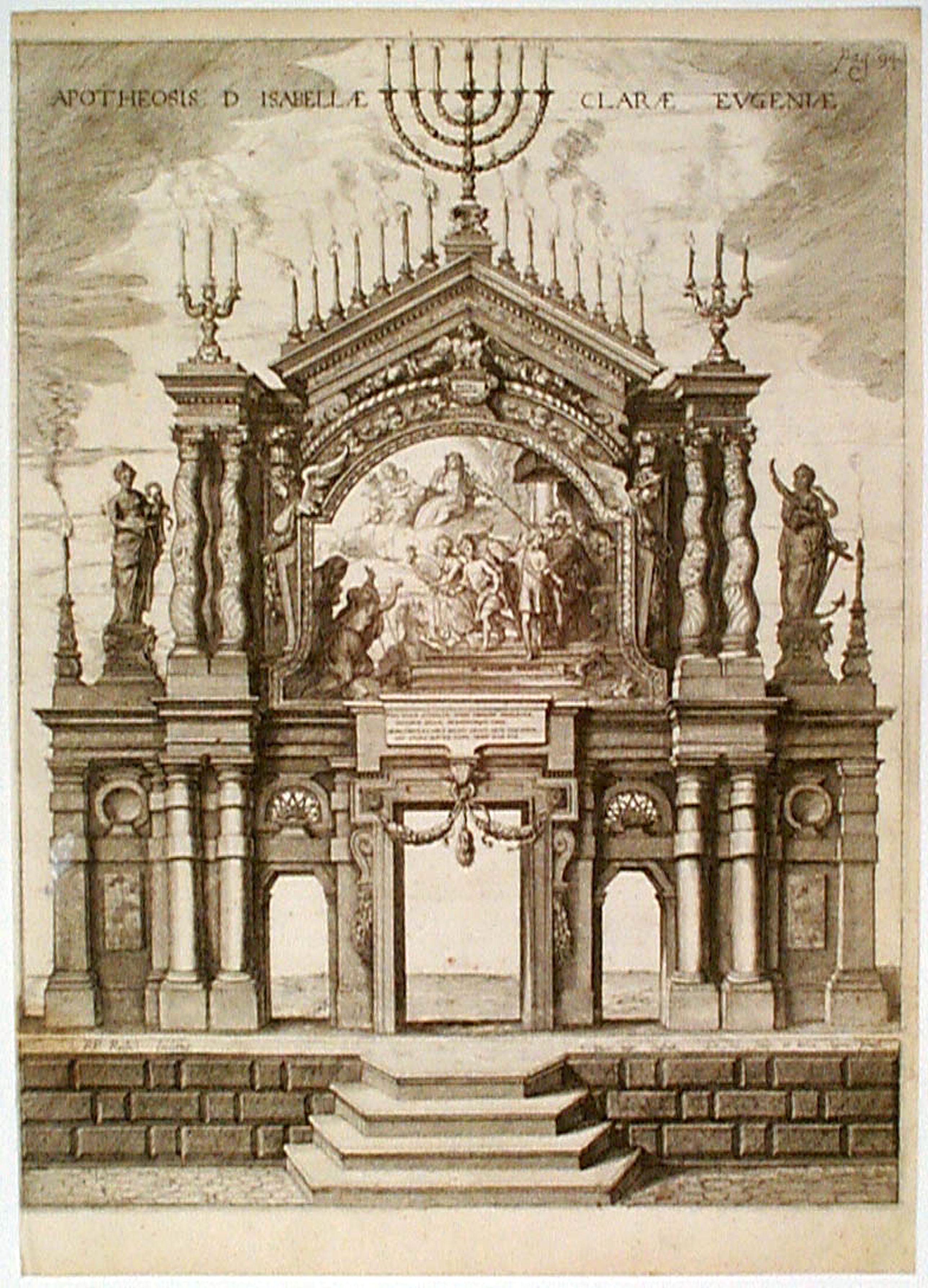 THUL,T., Apotheosis d. Isabellae Clarae Eugeniae., antique map, old maps
