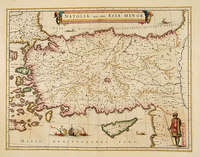 BLAEU, W., Natolia, quae olim Asia minor., antique map, old maps
