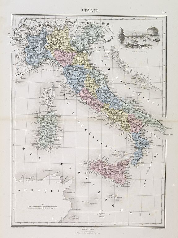 MIGEON, J., Italie., antique map, old maps
