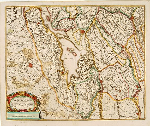 HONDIUS, H., Novissima Tabula Insular Dordracensis. . ., antique map, old maps