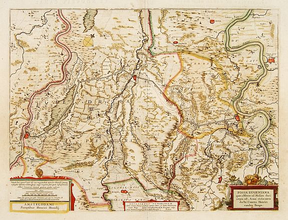 HONDIUS, H., Fossa Eugeniana que a Rheno ad Mosam.., antique map, old maps
