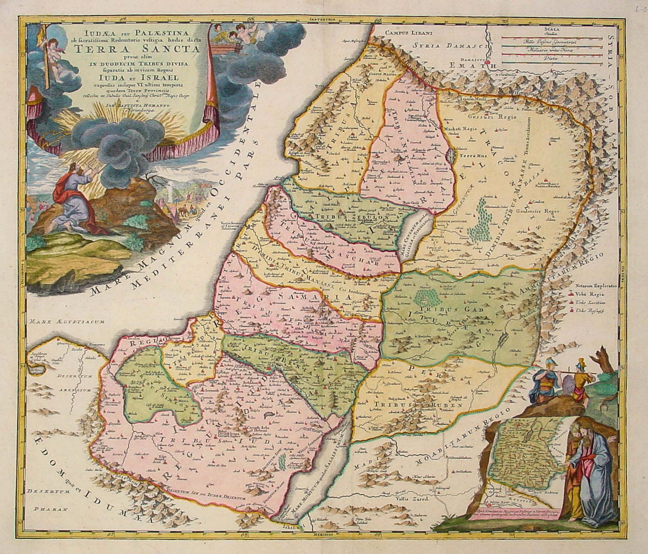 HOMANN HEIRS., Judaea seu Palaestina .. Terra Sancta. . ., antique map, old maps