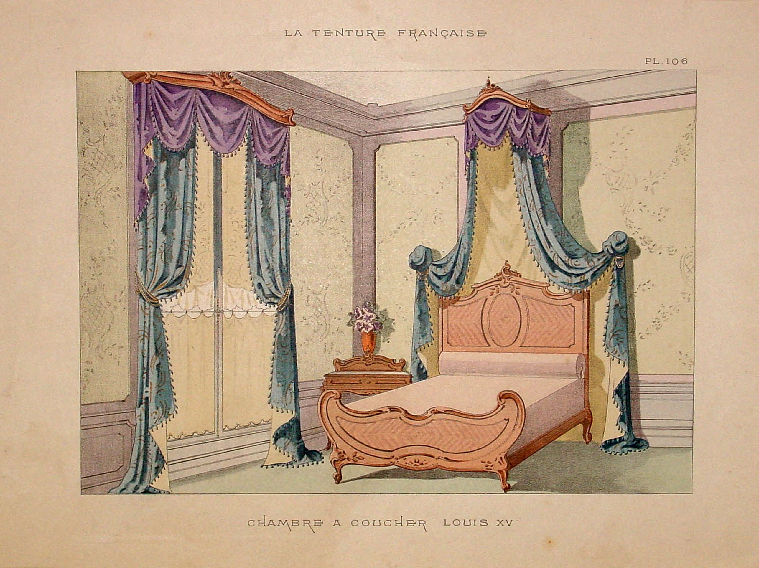MATHIÈRE,G., Chambre a coucher Louis XV., antique map, old maps