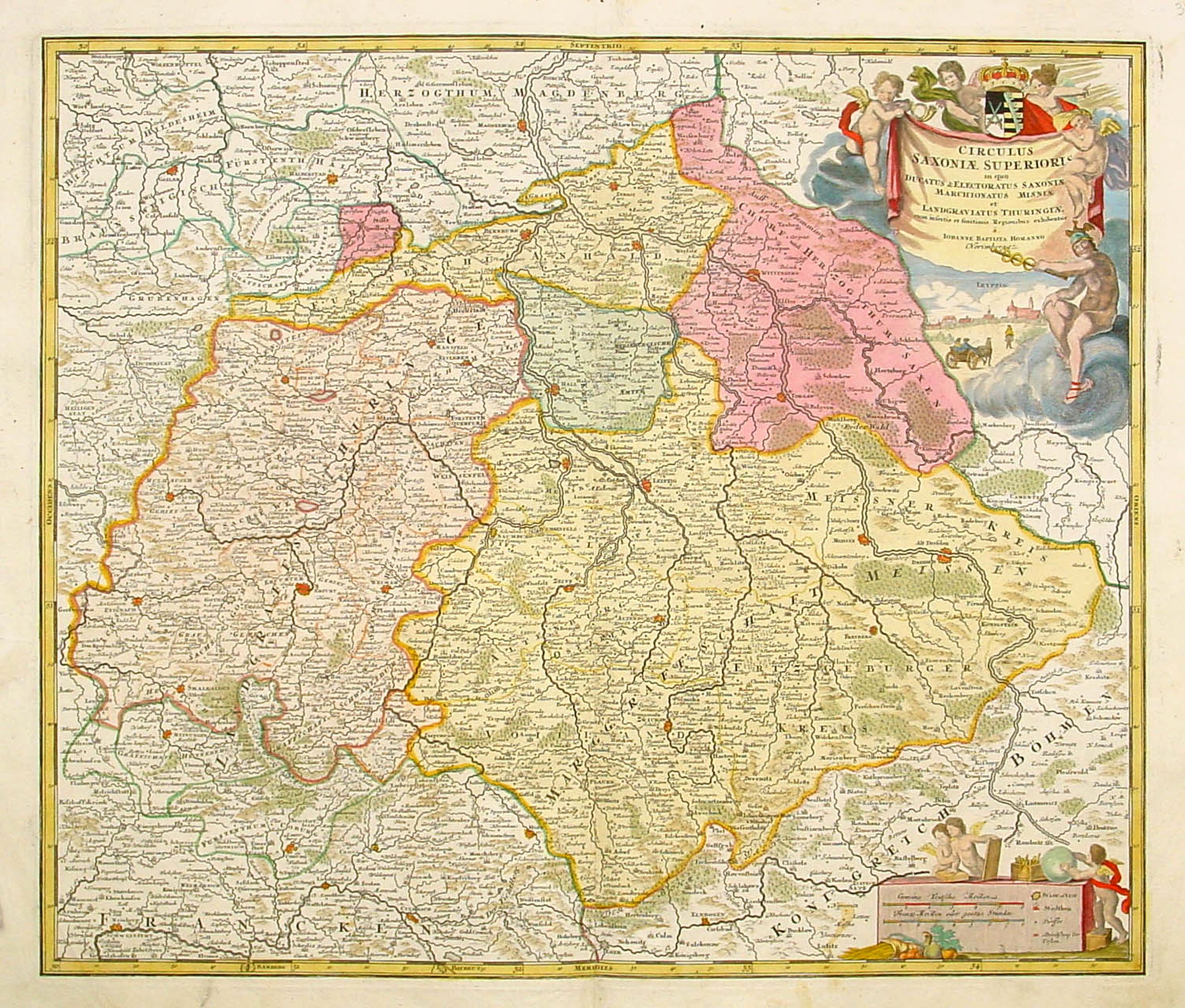 HOMANN, J.B., Circulus Saxoniae Superioris .., antique map, old maps