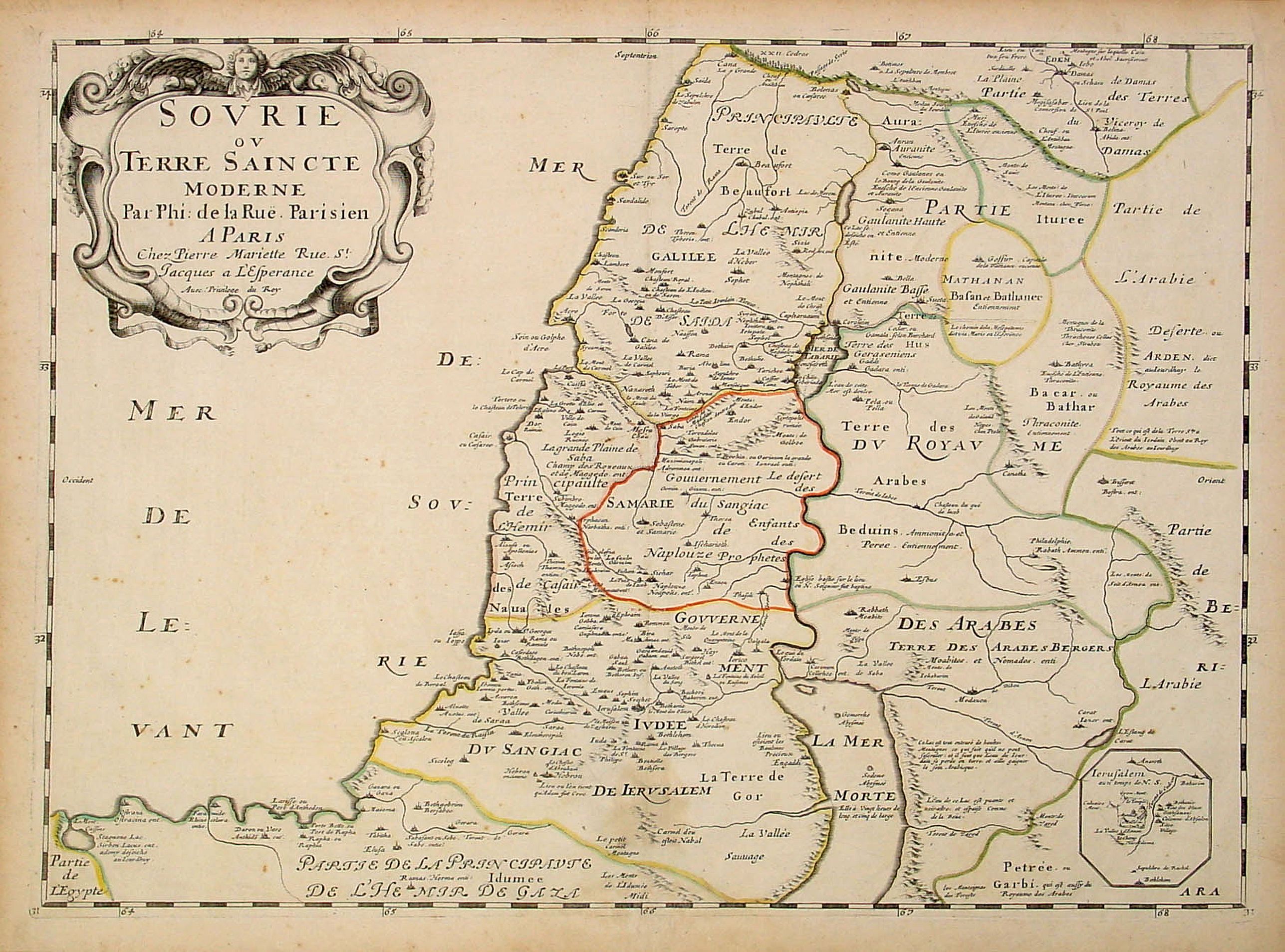 MARIETTE, P. / SANSON, N., Sourie ou Terre Saincte moderne.., antique map, old maps