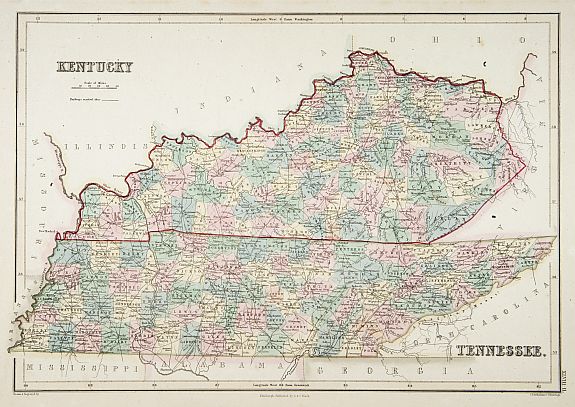 BLACK, A.& C., Kentucky., antique map, old maps