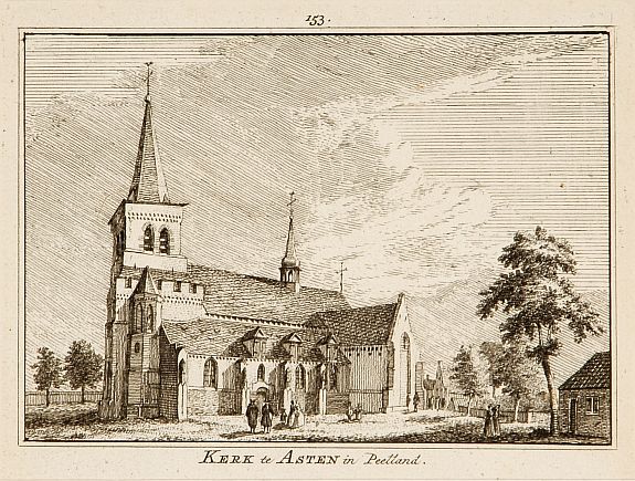 SPILMAN, H., Kerk te Asten in Peelland., antique map, old maps