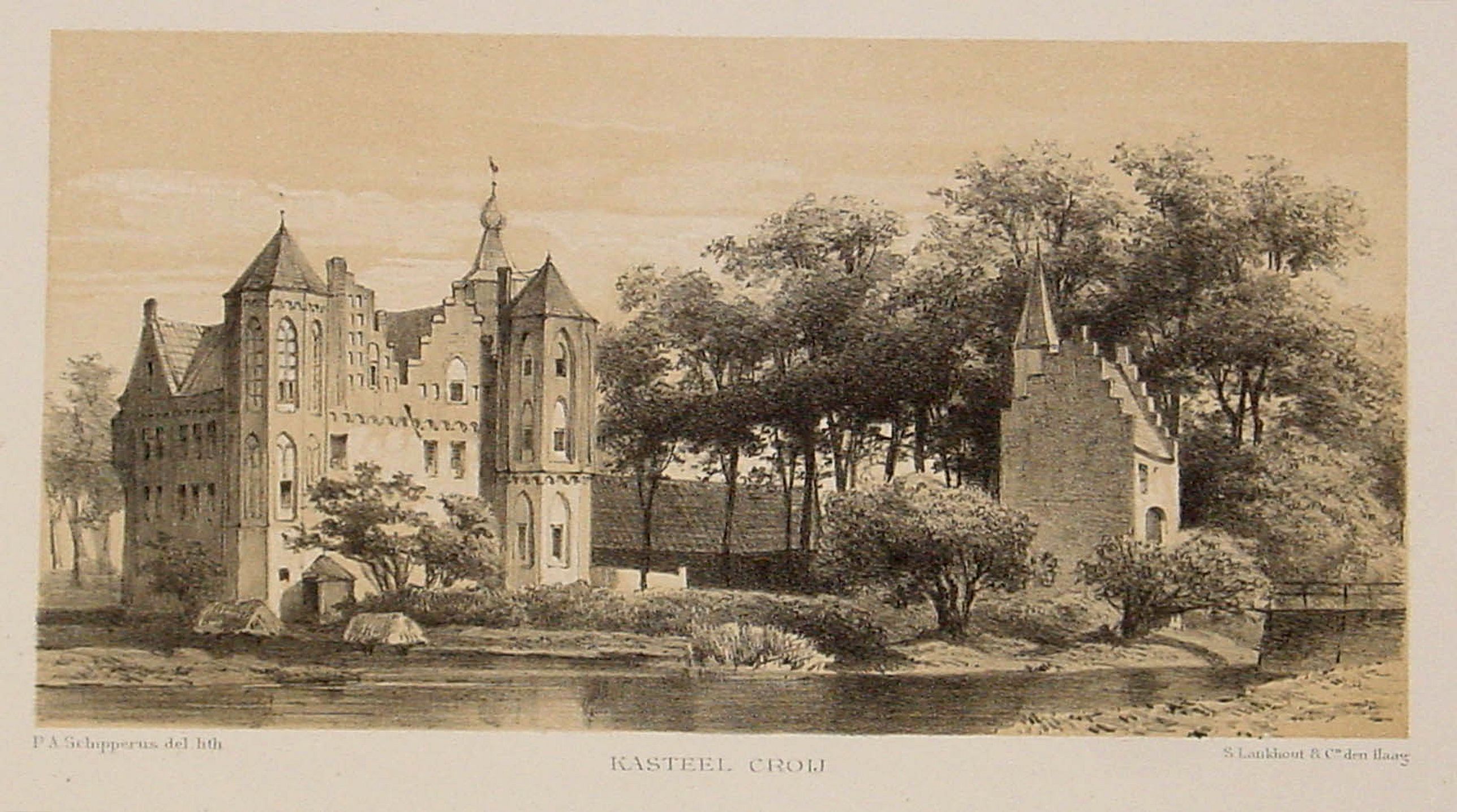 SCHIPPERUS, P.A., Kasteel Croij., antique map, old maps
