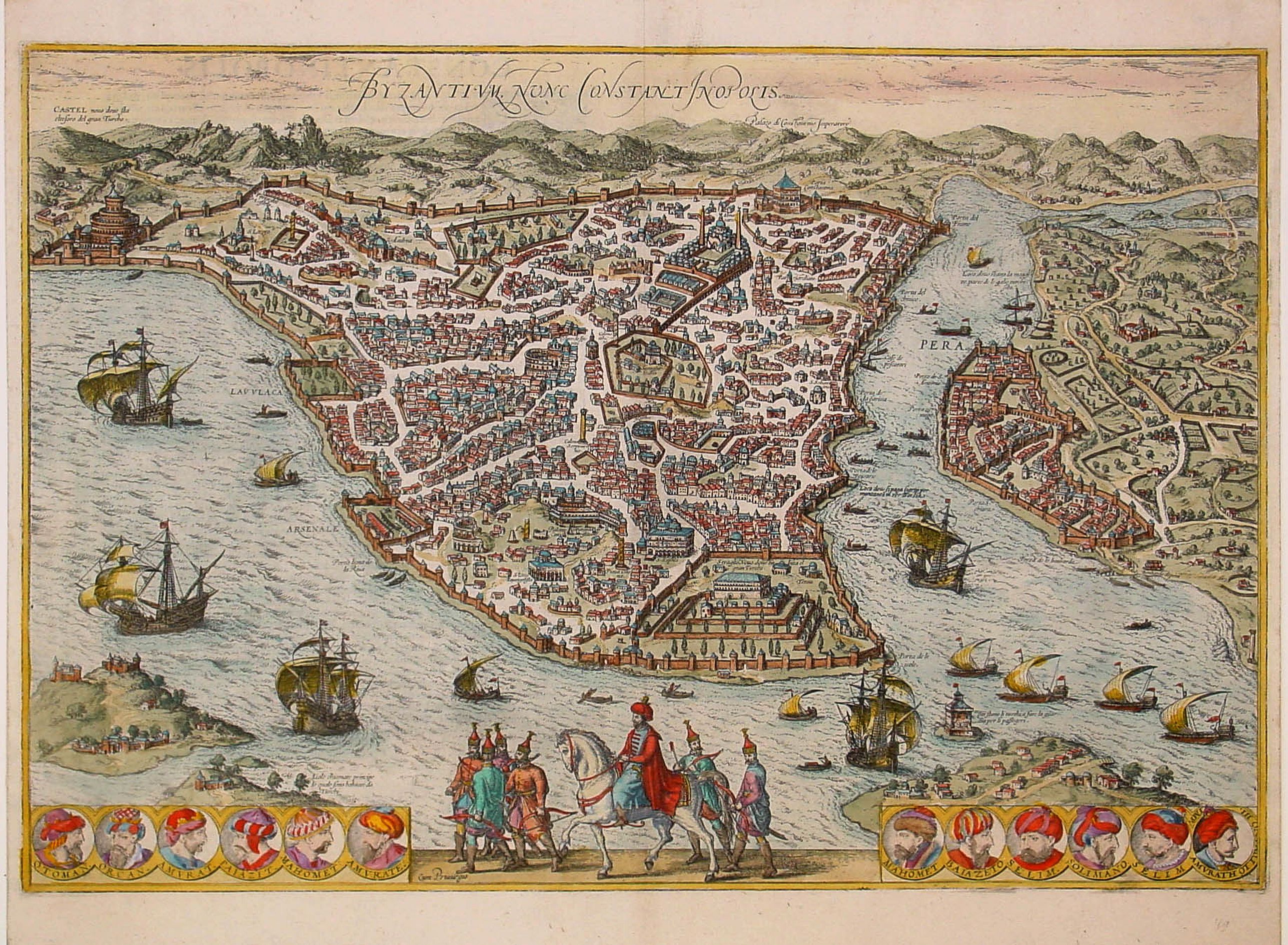BRAUN,G. / HOGENBERG, F., Byzantium nunc Constantinopolis., antique map, old maps