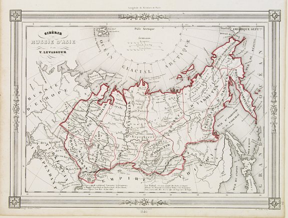 BASSET, Sibérie ou Russie d'Asie.., antique map, old maps