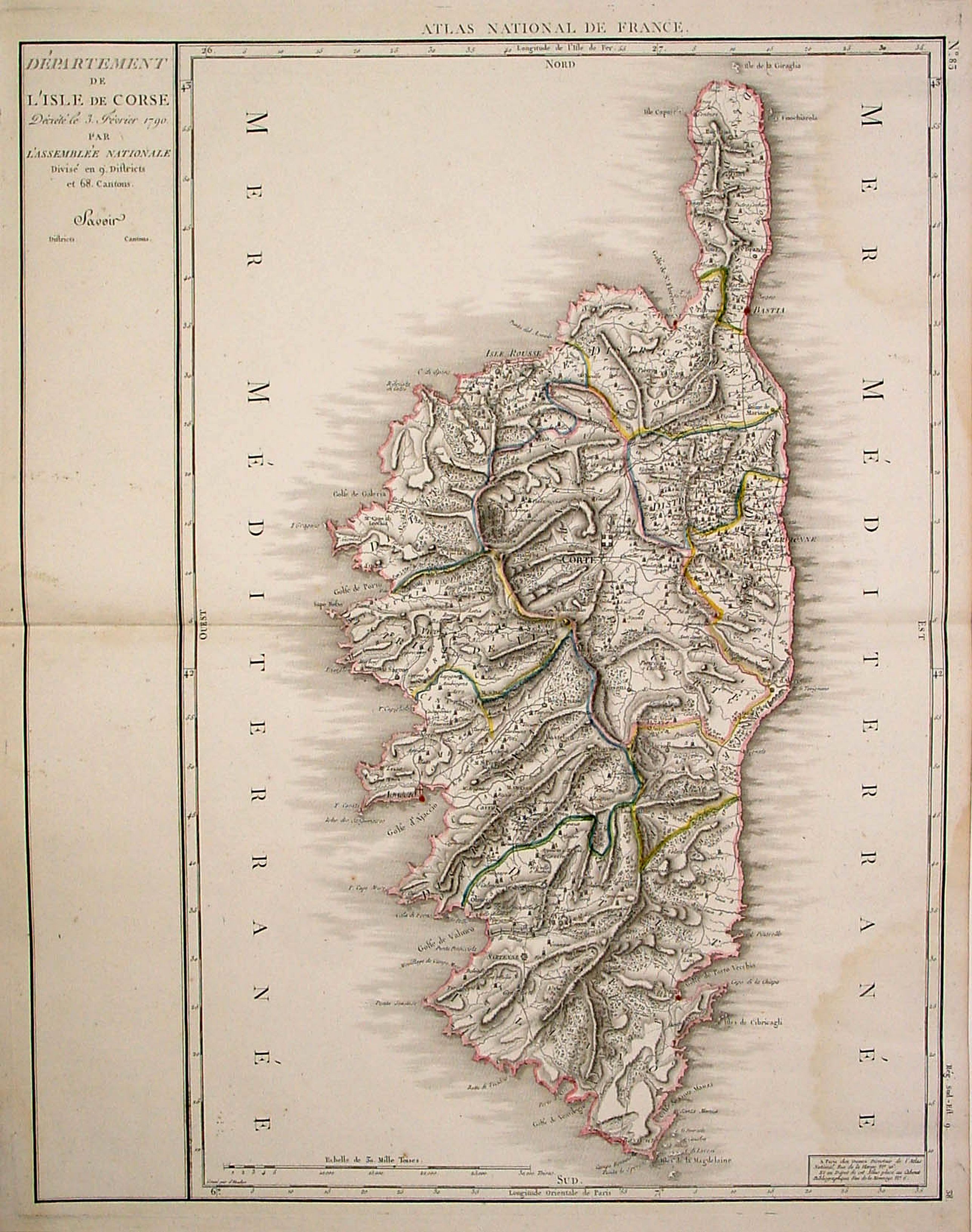 DUMEZ,D., Département de l'Isle de Corse.., antique map, old maps