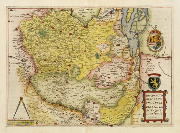 DE JODE, G., Brabantiae Belgarum Provinciae recens. . ., antique map, old maps