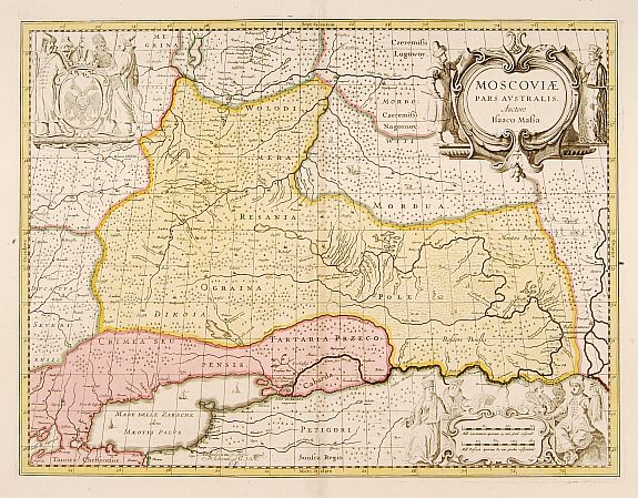 SCHENK, P. / VALK, G., Moscovia pars Australis., antique map, old maps