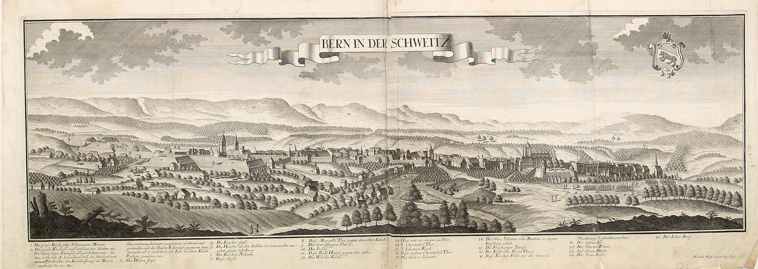 WOLFF HEIRS, J., Bern in der Schweitz., antique map, old maps