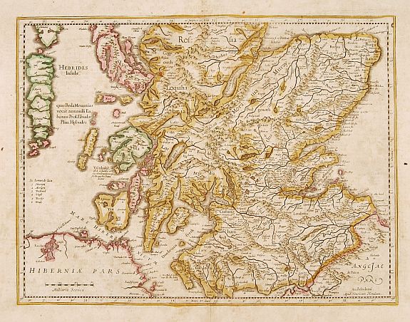 HONDIUS, H., No title: Scotland., antique map, old maps