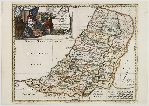 SANSON,N., Geographiae Sacrae Tabula, in qua Terra Promissa.., antique map, old maps