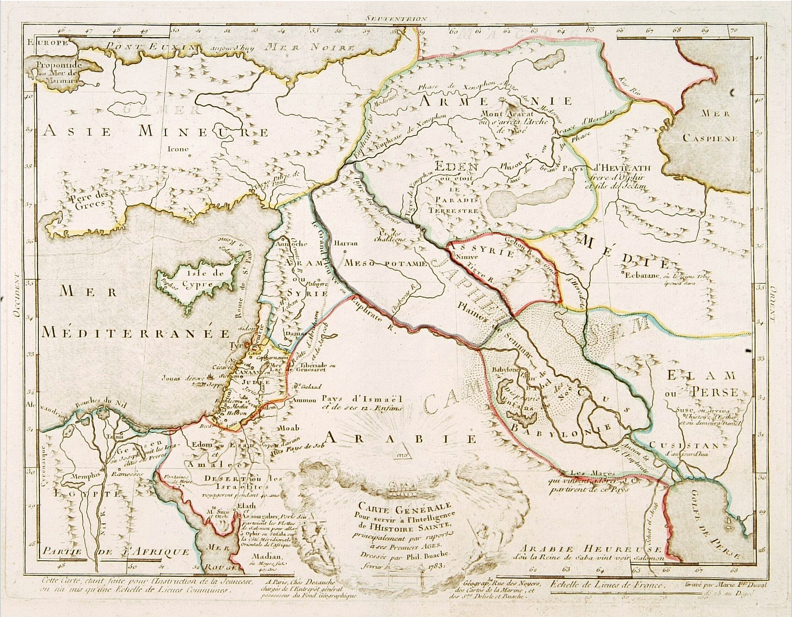 BUACHE,P. / DEZAUCHE, Carte générale pour servir à l'Intelligence de.., antique map, old maps