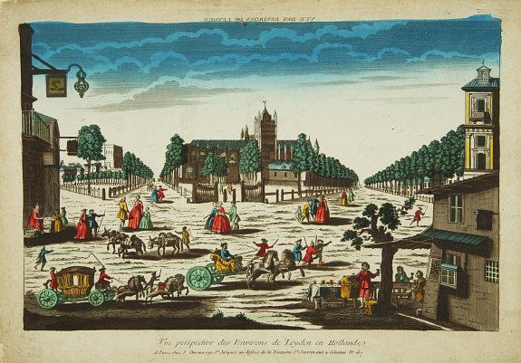 CHEREAU,J., Vue perspective des Environs de Leyden en Holande., antique map, old maps