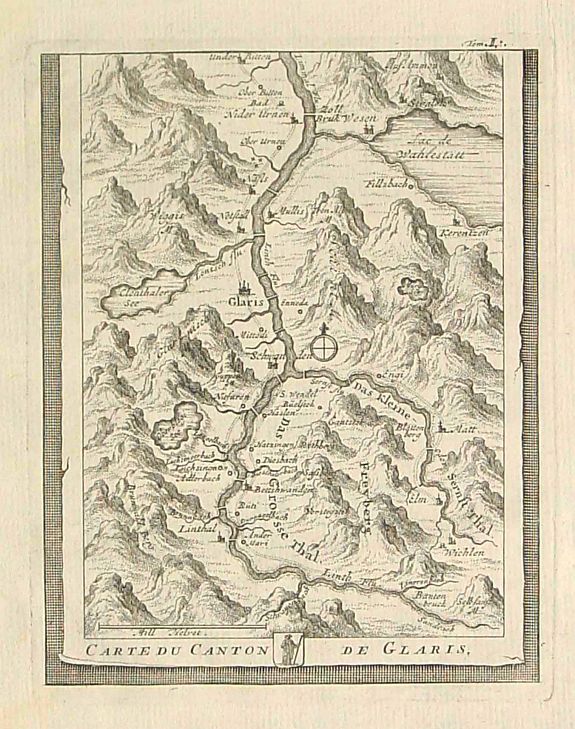 ANONYMOUS, Carte du Canton de Glaris., antique map, old maps