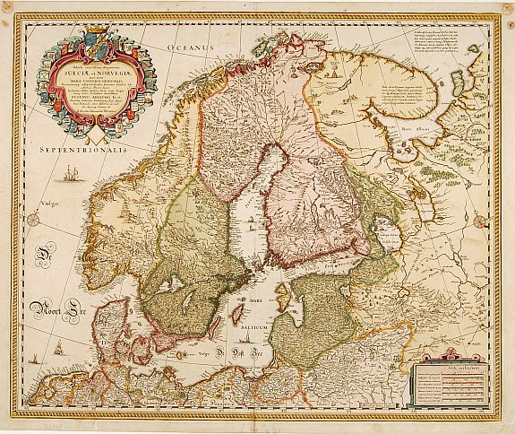 VISSCHER,N.J. (Piscatore), Tabula exactissima Regnorum Sueciae et Norvegiae.., antique map, old maps
