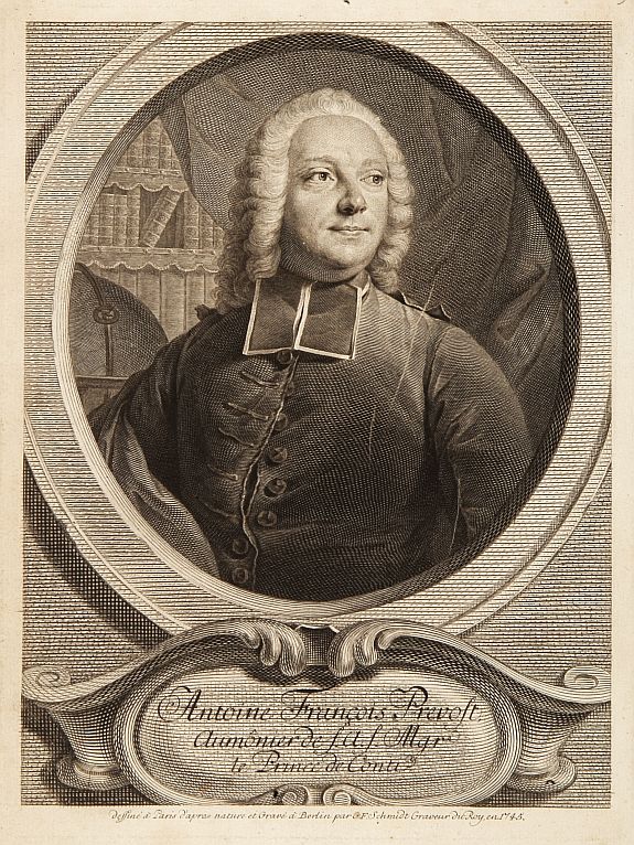 PREVOST,A.F., Half length portrait of Abbé Prévost., antique map, old maps